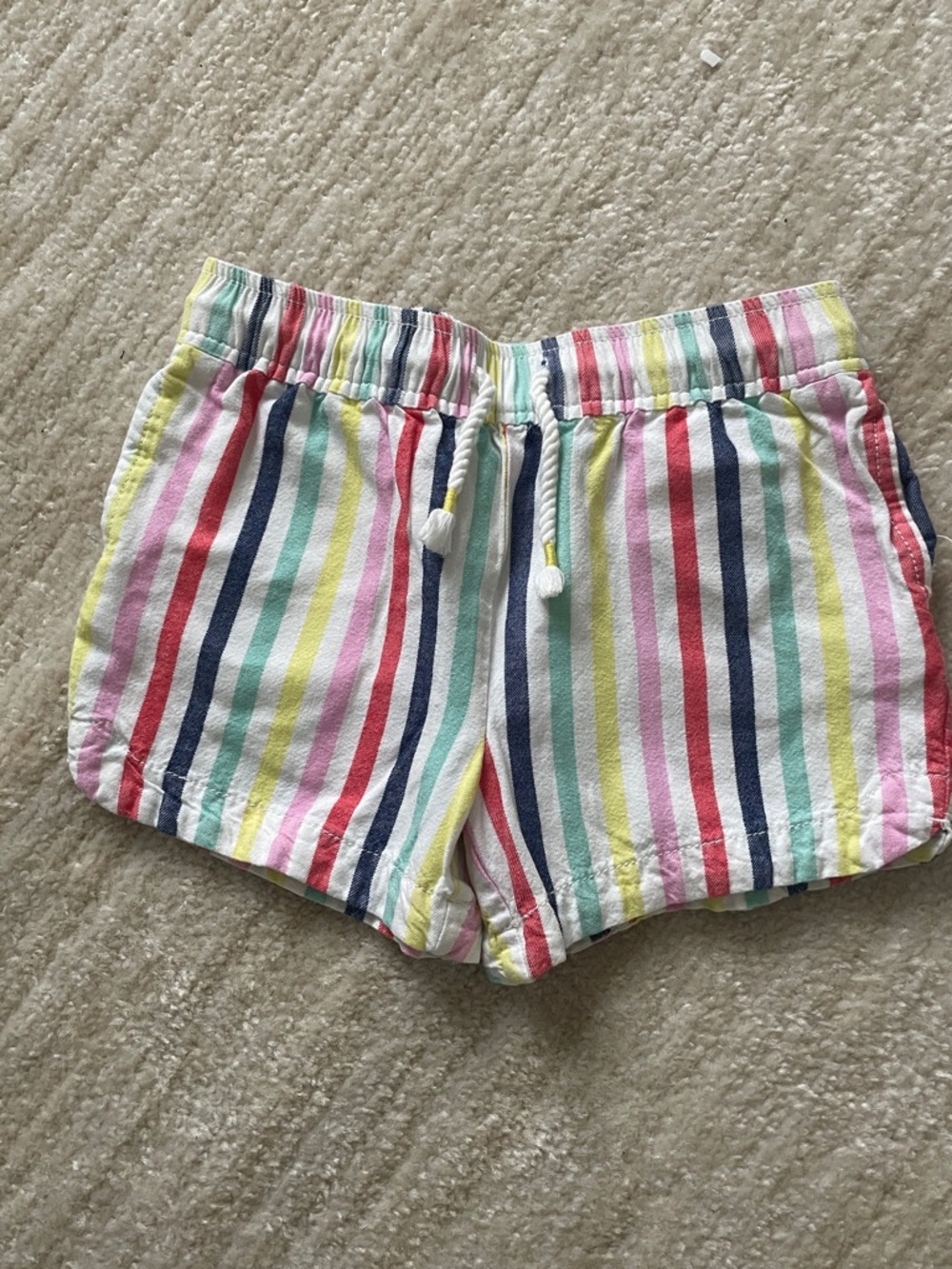 OshKosh B'gosh Cotton Multicolor Vertical Stripe Drawstring Shorts